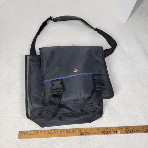 Vintage Sony PlayStation Bag Console System Black Travel Messenger Storage Bags - Picture 3 of 16